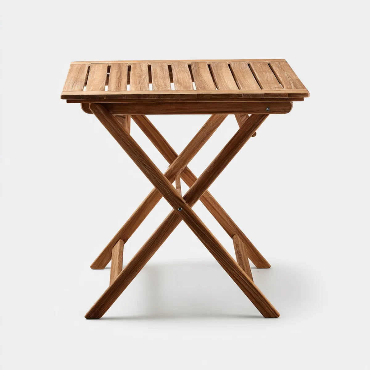 Table d'appoint de jardin pliante marron 60 x 40 x 50 cm en acacia massif rectangulaire