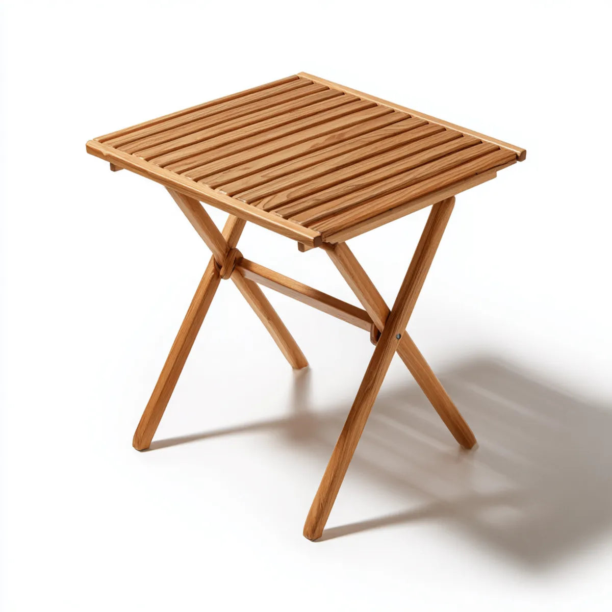 Table d'appoint de jardin pliante naturel 50 x 50 x 50 cm en teck massif carrée