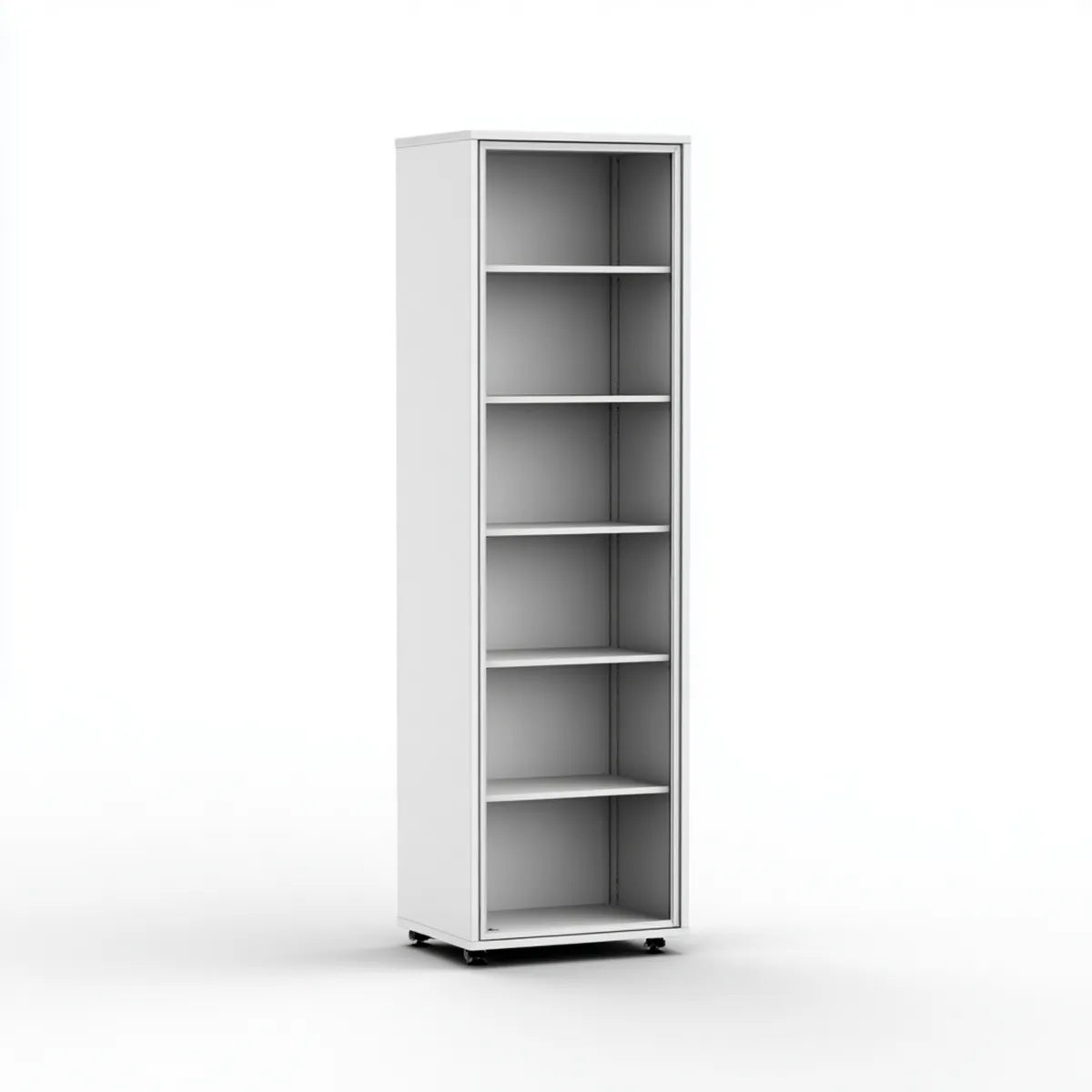 Armoire de rangement à roulettes blanche en acier 60 x 40 x 180 cm rectangulaire avec 5 étagères
