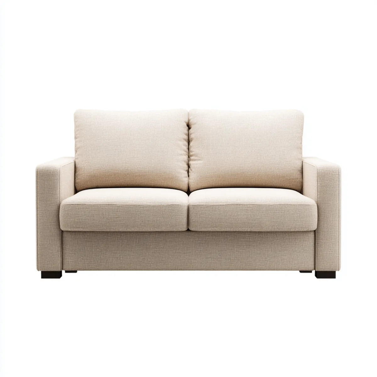 Canapé 2 places beige en polyester 160 x 90 x 85 cm rectangulaire