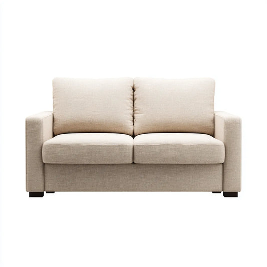 Canapé 2 places beige en polyester 160 x 90 x 85 cm rectangulaire