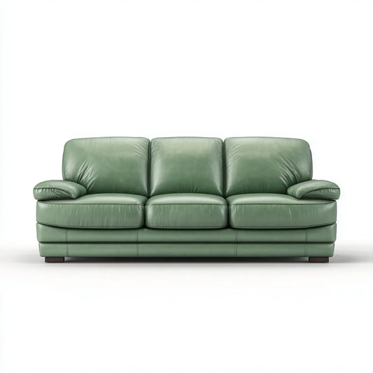 Canapé droit 3 places vert en cuir synthétique PU 210 x 92 x 88 cm