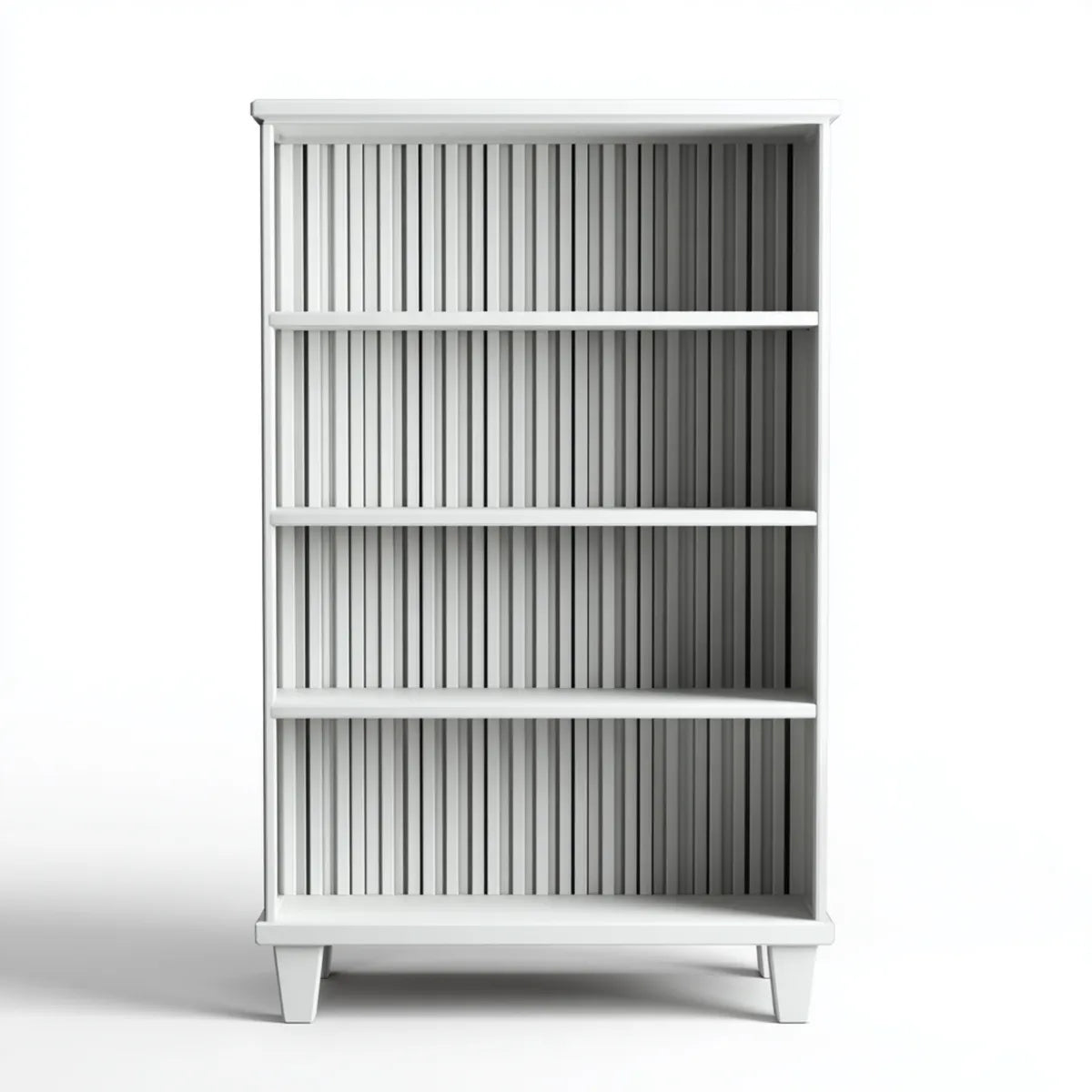 Bibliothèque ouverte blanche rectangulaire en panneaux MDF 80 x 35 x 180 cm
