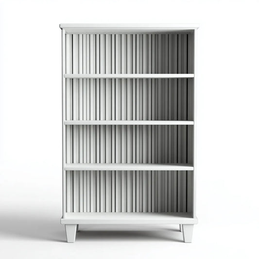 Bibliothèque ouverte blanche rectangulaire en panneaux MDF 80 x 35 x 180 cm